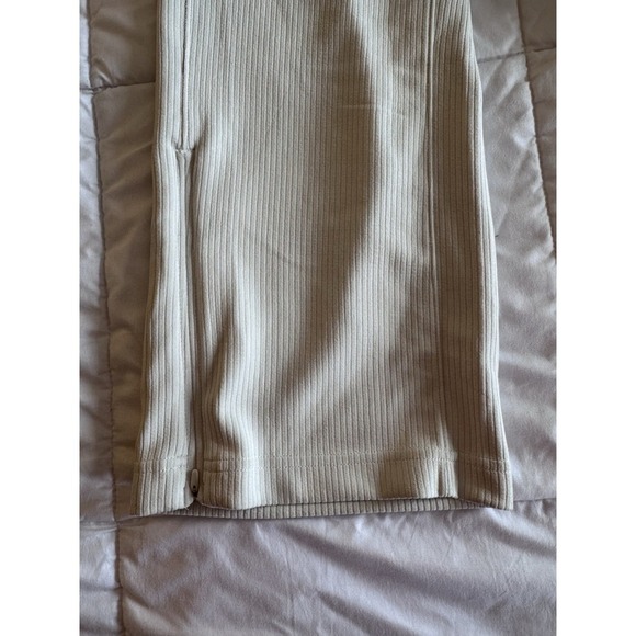 Lululemon Ribbed Softstreme Zip-Leg High-Rise Cropped Pant 25" Size 14 Cream NWT - Picture 2 of 14